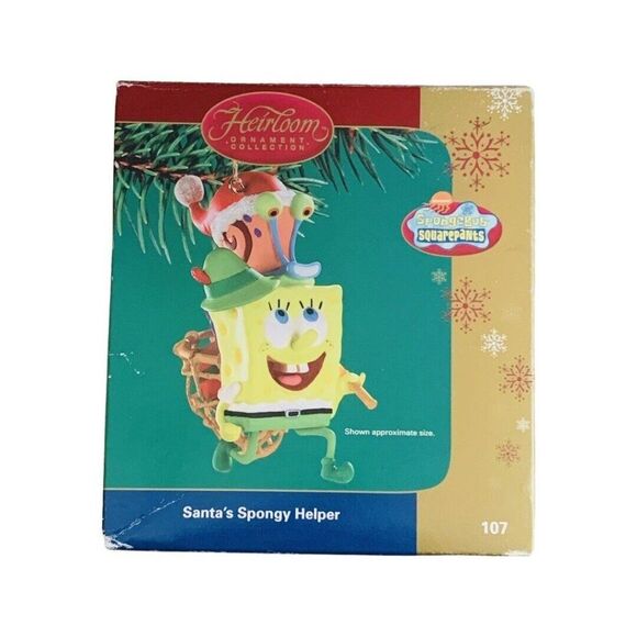 SpongeBob Santa's Spongy Helper Christmas Tree Ornament Snail 2004 Nickelodeon - Picture 1 of 6